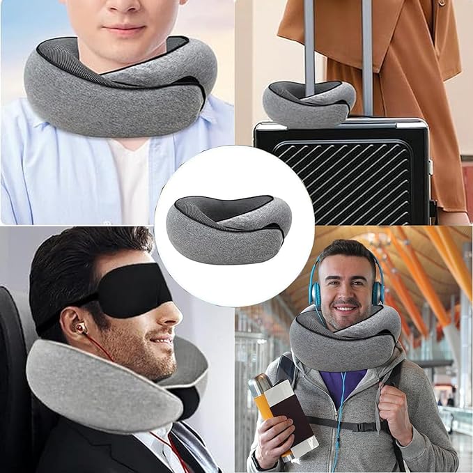 FAGOBYX Travel Pillow,Neck Pillow for Traveling,Airplane Pillow Flight Pillow,360° Travel Neck Pillows for Airplanes,Travel Neck Pillows for Airplanes,Travel Pillow,Neck Pillow (Black)