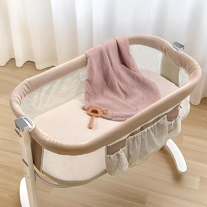 lulumoon Muslin Bassinet Sheets for Baby: Soft Bedside Sleeper Bassinet Fitted Sheets for Boys and Girls