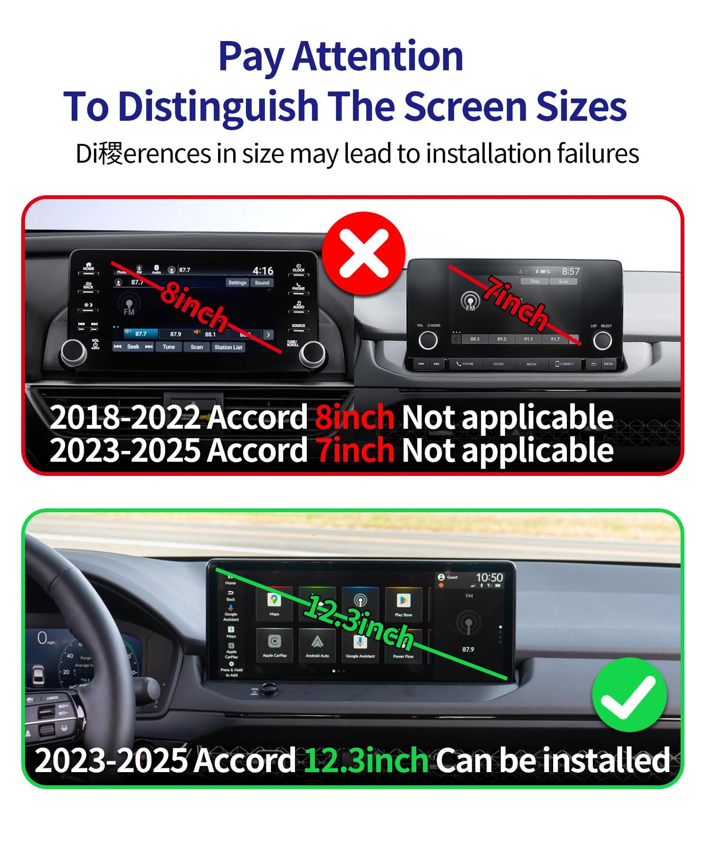 Masergogo Car Phone Holder For 2023-2025 Honda Accord/Hybrid, 360 Rotation, 12.3 Inch Screen Fixed Clip, Auto Accessories Naviga
