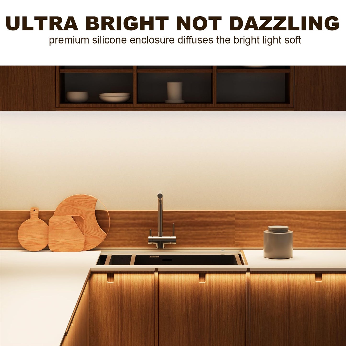 My Beauty Light Bright Silicone Led Under Cabinet Lights  3.8Ft Plug-In 4000K 950Lm Warm White Dimmable Under Cabinet Lighting Strip With Rf Remote For Kitchen  Under Counter  Bedroom  Bathroom Decor