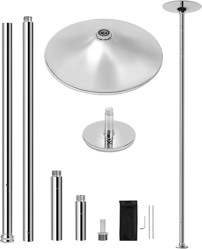 Yaheetech Dance Pole Spinning Static Dancing Pole Portable Removable for Home Club Bar Gym 44.5-108.3” Height Adjustable &...