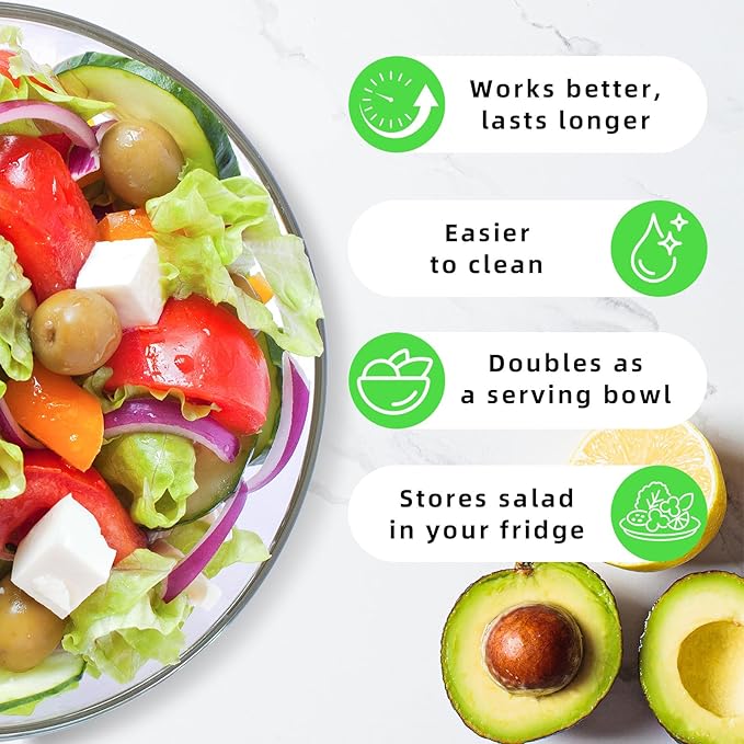 Salad Spinner, Lettuce Spinner with Push-Button Lid and Non-Slip Base, Vegetable & Fruit Washer Bowl, Efficient Spin Dryer and Strainer for Salad Greens and Fruits (3.8QT)
