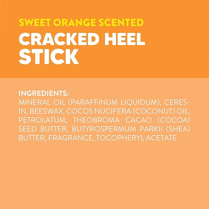 Onyx Professional Cracked Heel Repair Balm Stick, Orange Scent, 1 Pack - Dry Heels Dry Cracked Feet Treatment, Moisturizing Heel Balm Rolls On, No Mess Like Foot Cream or Foot Lotion