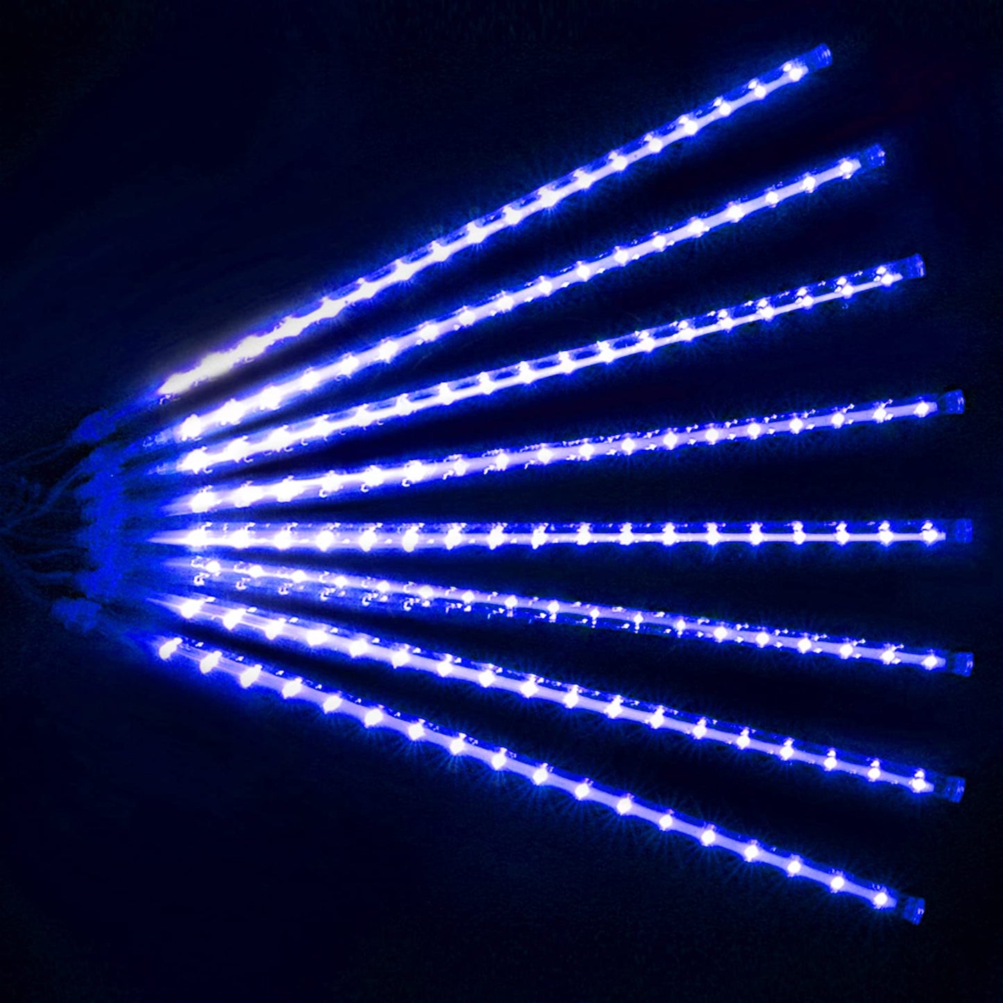 Ljlnion 12 Inch Meteor Shower Lights, 288 Led Blue Icicle Lights, Connectable Raindrop Decor For Christmas, Weddings, And Parties