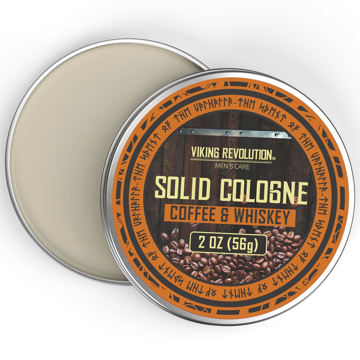 Viking Revolution Coffee Whiskey Mens Solid Cologne Men 2 Oz - Solid Perfume with Coffee and Whiskey Scent for Men - Mens Travel Cologne Wax (1 pack, 2 Oz)
