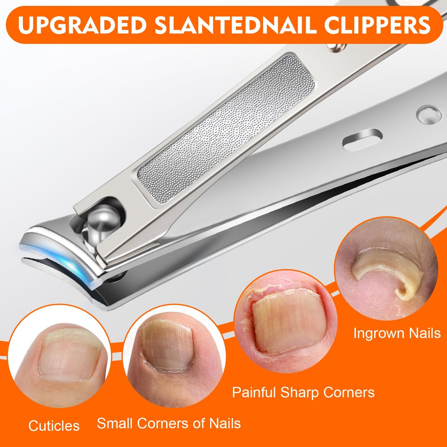 Toe Nail Clippers for Men, Toenail Clippers for Thick Nails for Seniors, German Ultra Sharp Stainless Steel Fingernail Clipper w