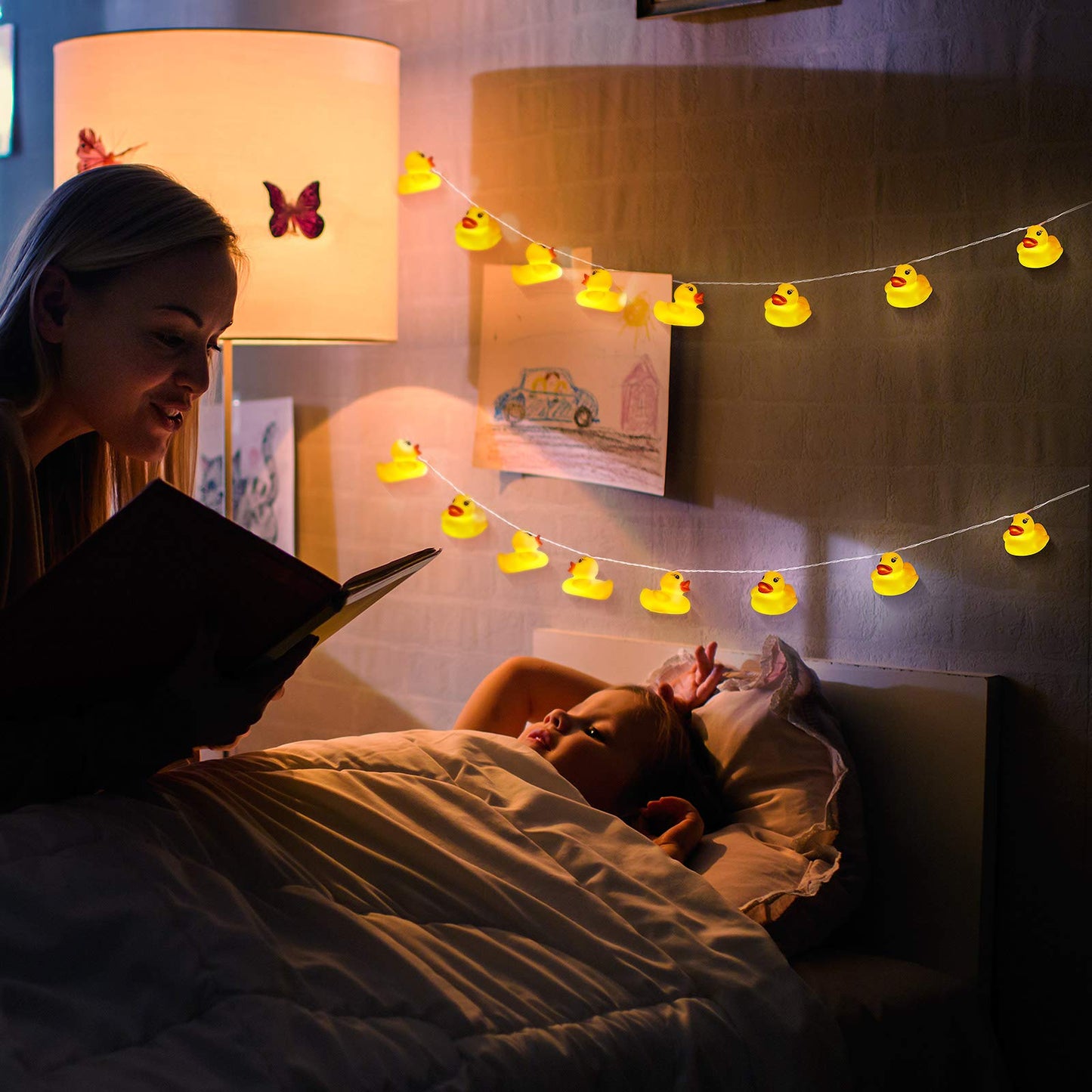 Acelist 20-Light Led String Lights - Yellow Duckling - Squeaky Decorative Lights For Kids Room, Holiday, Party, Garden, Dorm
