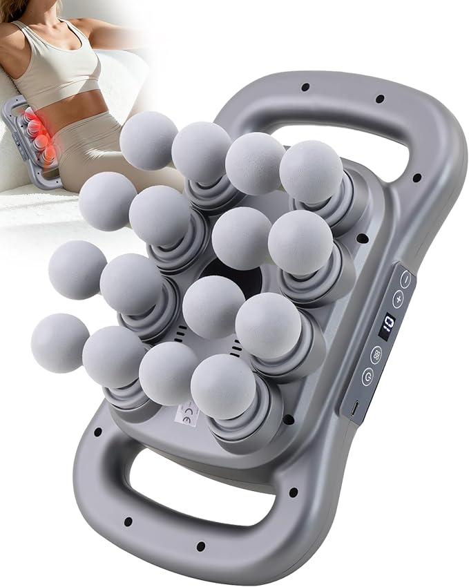 UFFAE 16-Head Massage Gun, Deep Tissue Percussion Massager with 9 Modes & 9 Intensities, 2600mAh Battery Back Bassager for...