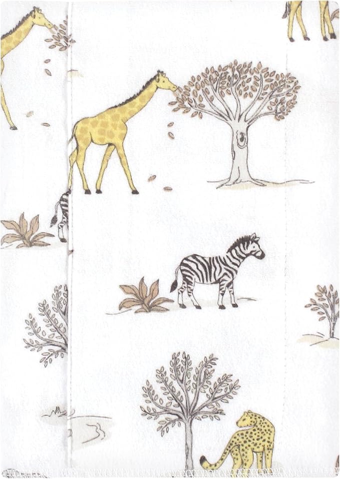 Luvable Friends Hudson Baby Flannel Burp Cloths 4pk, Wild Safari World