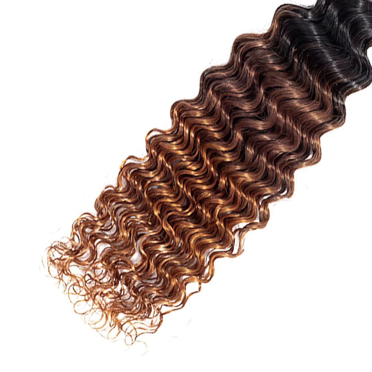 Lagalaga Bundles Human Hair 16 18 20 Inch Omber Deep Wave Human Hair Bundles Natural Chocolate Brown T1B/4/30Unprocessed Brazili