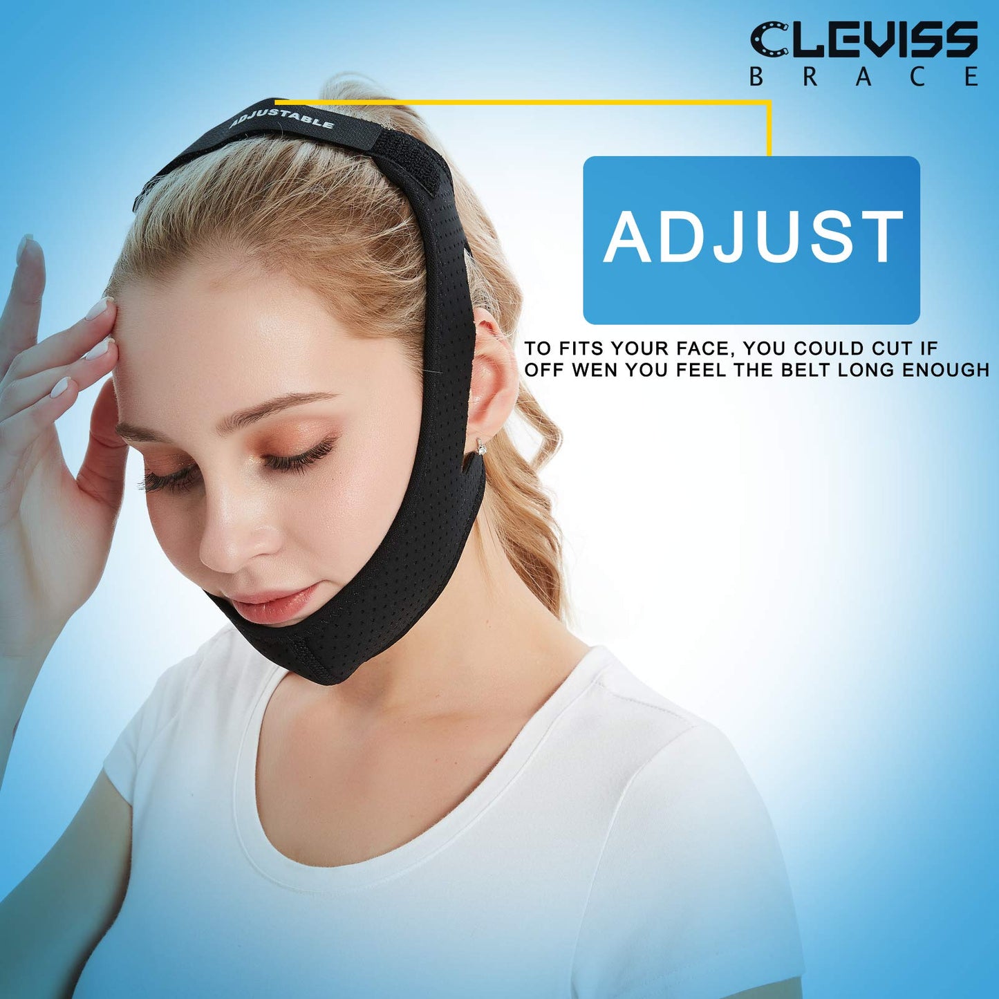 Adjustable Anti Snoring Chin Strap for CPAP Users - Breathable Snore Stopping Device Face Mask Bandage Keeping Mouth Closed - Better Sleep Chin Strap for Snoring for Men and Women (Brown)