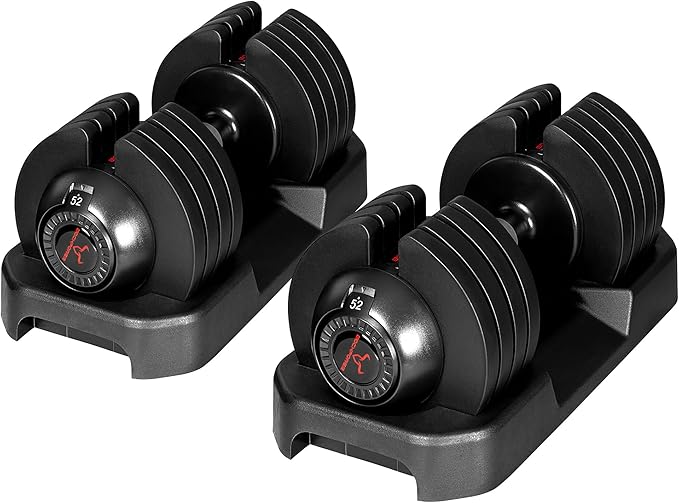 BOCHPOWER Adjustable Dumbbells Set of 2,Free Weights Dumbbells Set,52 lbs pair for Men/Women Gym Equipment for Home Streng...