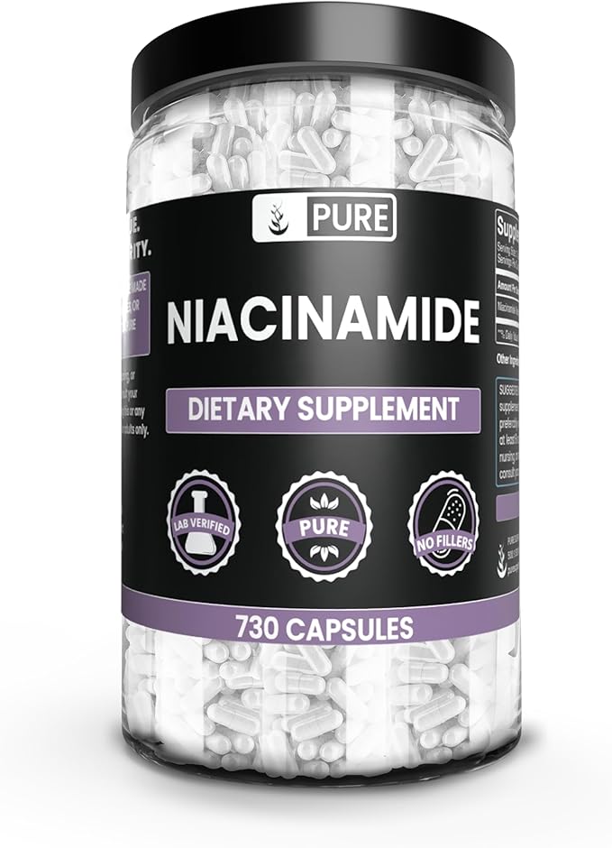 PURE ORIGINAL INGREDIENTS Niacinamide (730 Capsules) No Magnesium Or Rice Fillers, Always Pure, Lab Verified