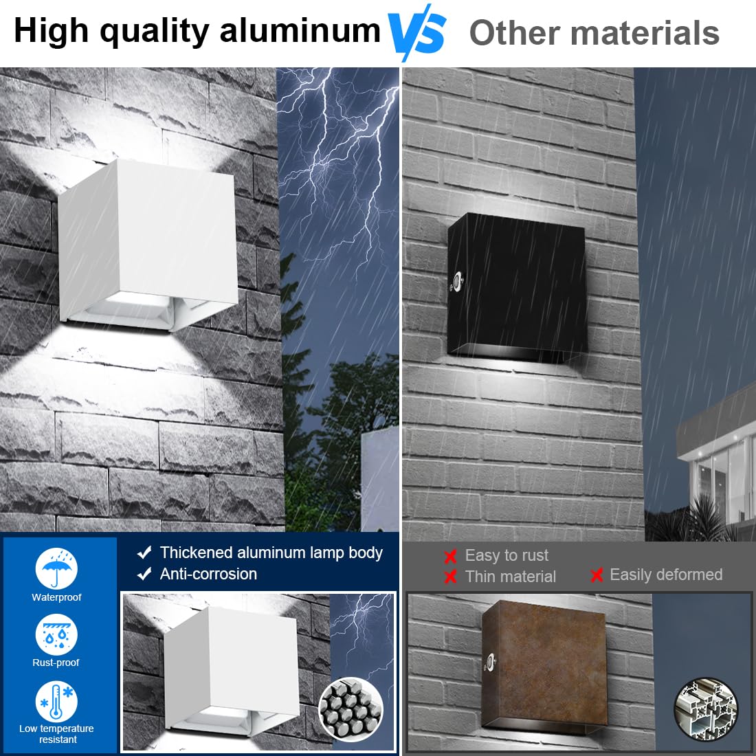 ledmo LED Up and Down Outdoor Wall Sconce 20W Aluminum Waterproof 6000K White IP65 Model 305e5043