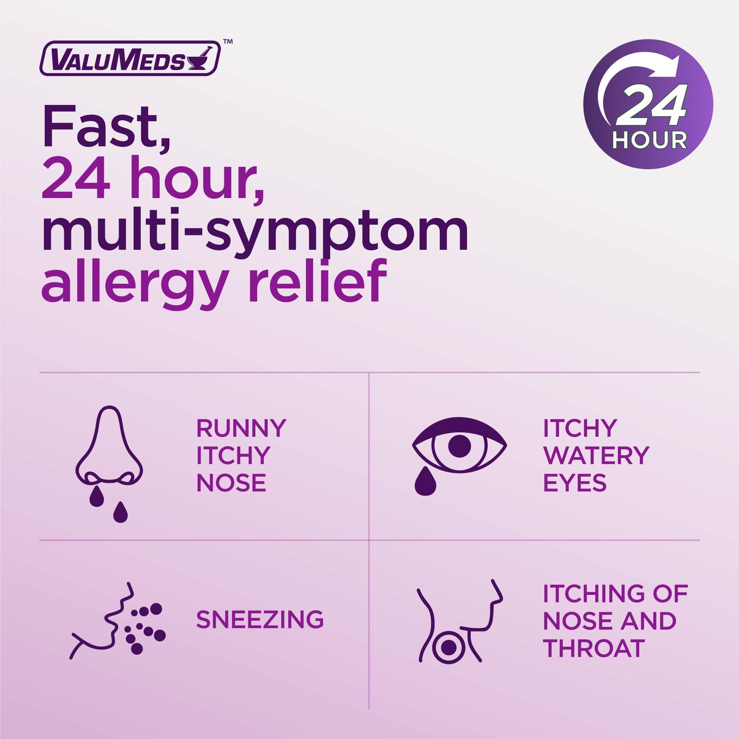 ValuMeds | Compare to Allegra | Fexofenadine HCl 180mg | 24-Hour Allergy Relief, Non-Drowsy Antihistamine Generic Medicine for Allergies, Hay Fever, Itchy Eyes | for Kids & Adults (100 Count)