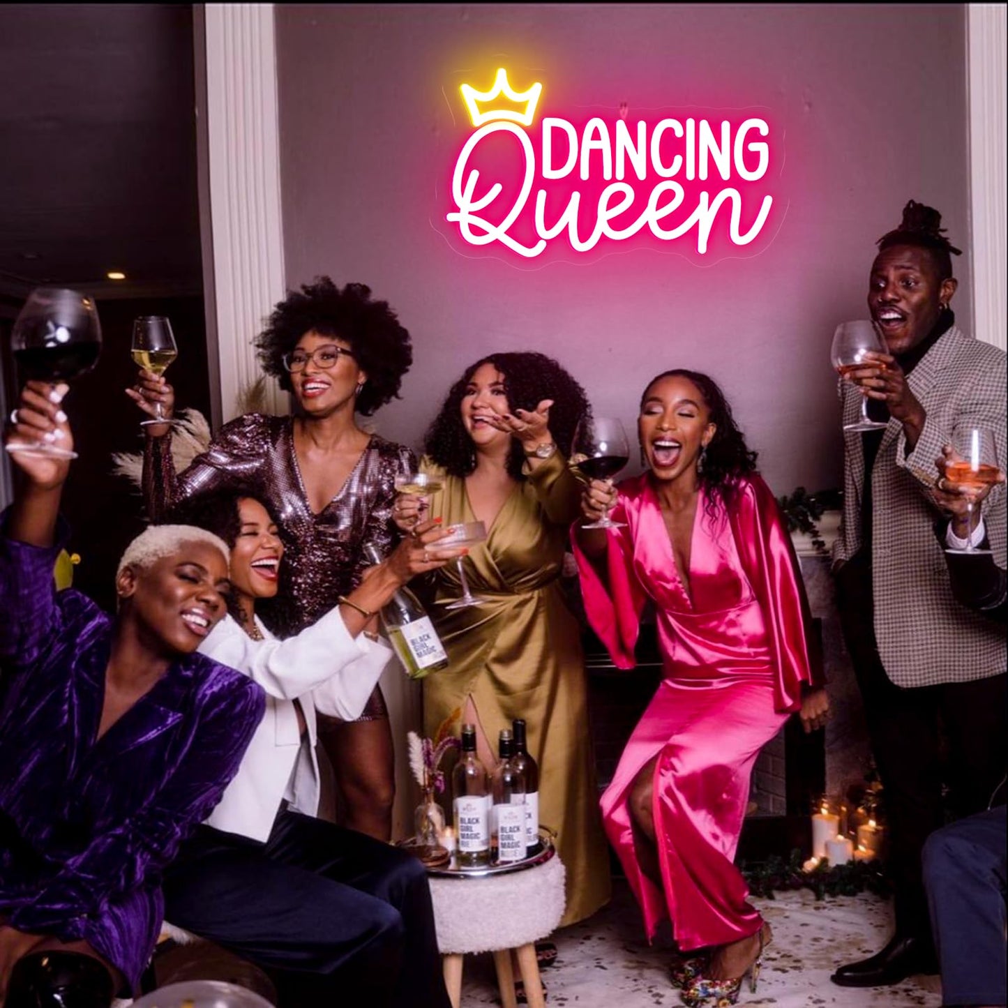 Dancing Queen Neon Sign LetS Dance Dimmable Led Signs For Wall Decor Neon Lights For Dance Room Dancing Party Bar Club Birthday Party Decoration Gift For Girl Kid Lover 35Cm*21Cm