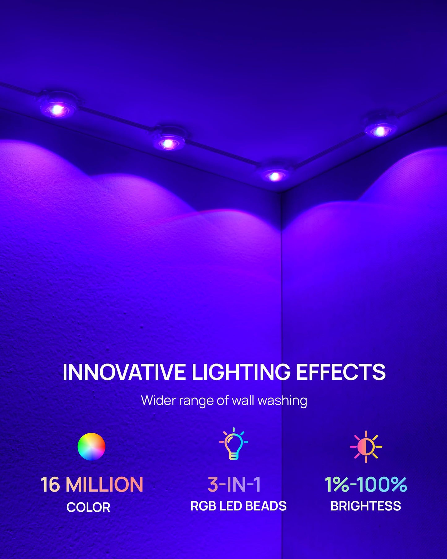 Vcoken Permanent Outdoor Lights  111Ft With Smart 72 Rgb Led Light For House & Outdoor Decor  Diy Scene Mode  Ip65 Waterproof Eaves Lighting With App Control Remote For Christmas And Holiday Decor