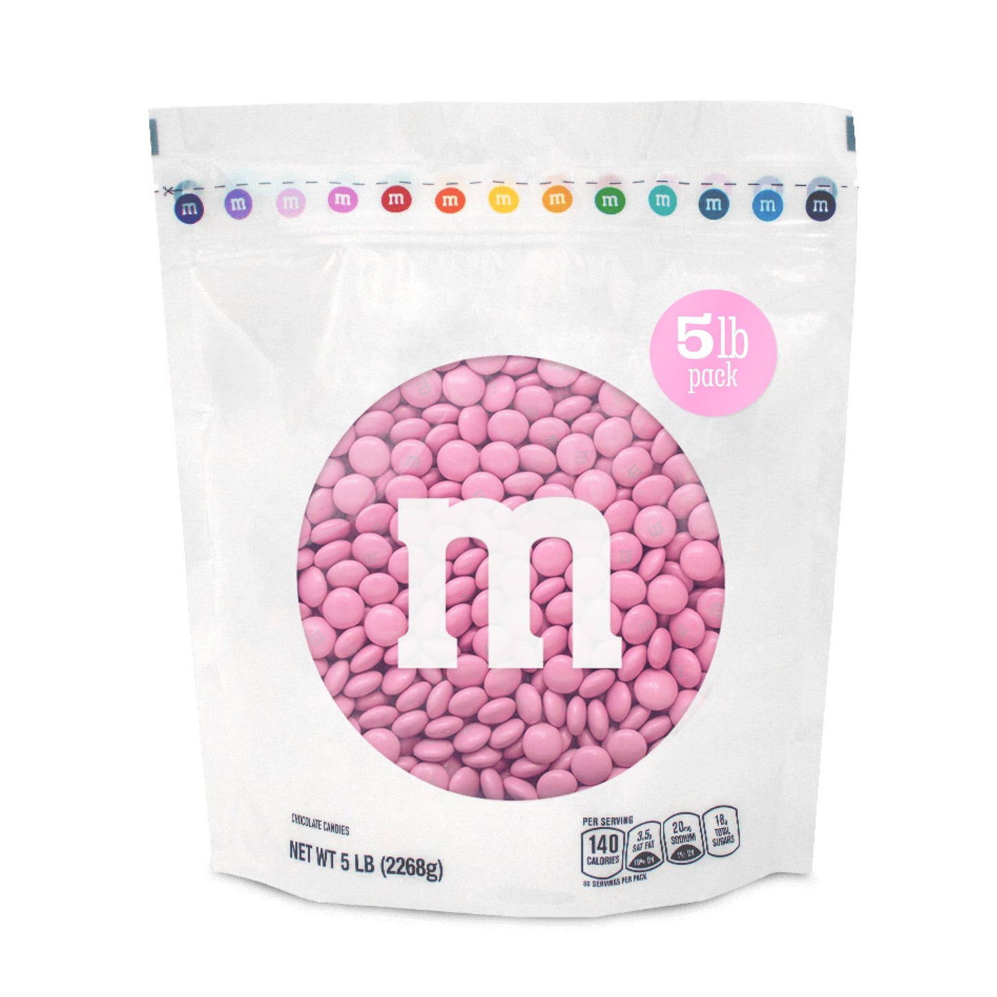 M&MS WORLD Pink Milk Chocolate Candy  5lbs of M&MS in Resealable Pack for Candy Bars  Birthdays  Baby Showers  Gender Reveals  Its A Girl  Dessert Tables & DIY Party Favors