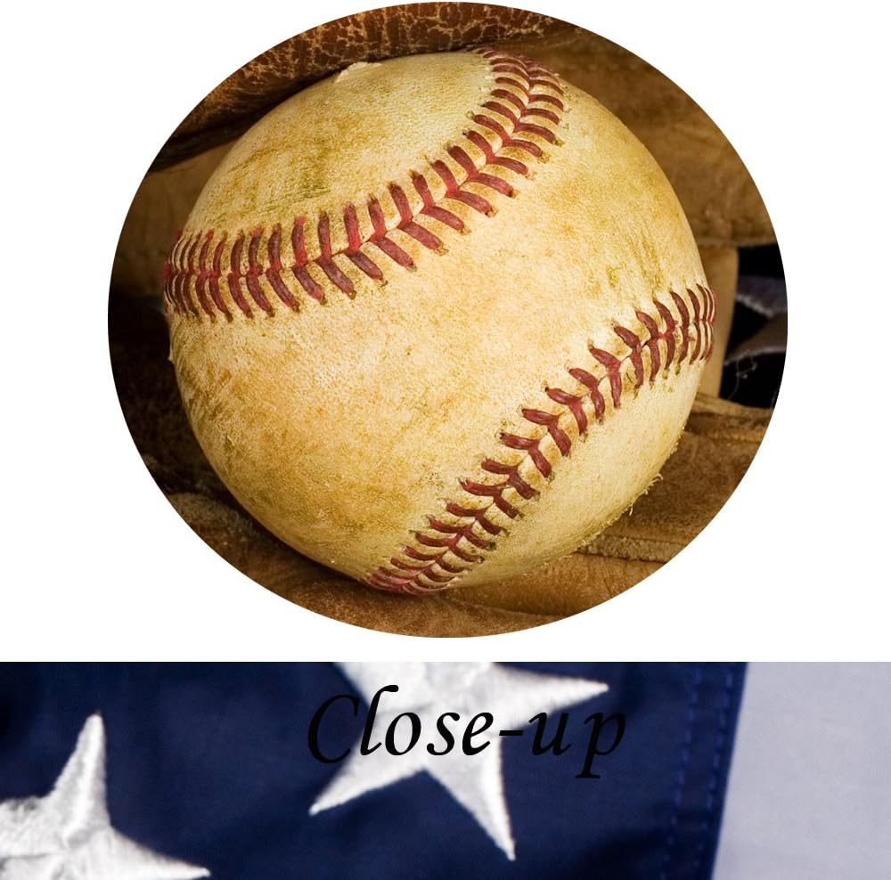 KREATIVE ARTS - Large 3 Pieces Canvas Prints Wall Art Baseball and American Flag Poster Sports Picture Printed On Canvas Stretched and Framed Artwork Gift for Home Living Room Decor 16x32inchx3pcs