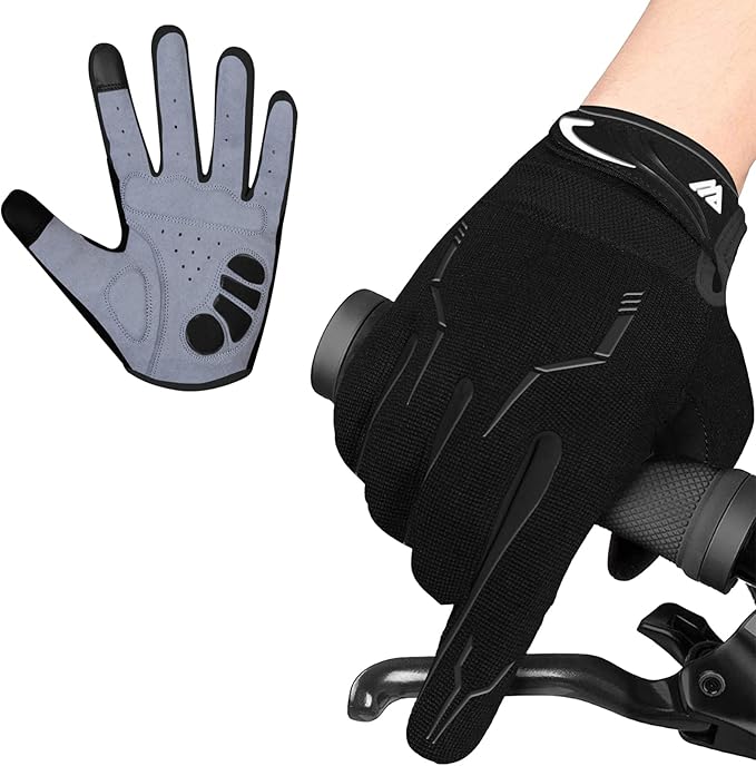 WESTWOOD FOX Cycling Gloves for Men - Full Finger BMX & Mountain Bike Gloves with Touchscreen, MTB, Padded Anti-Slip Grips...
