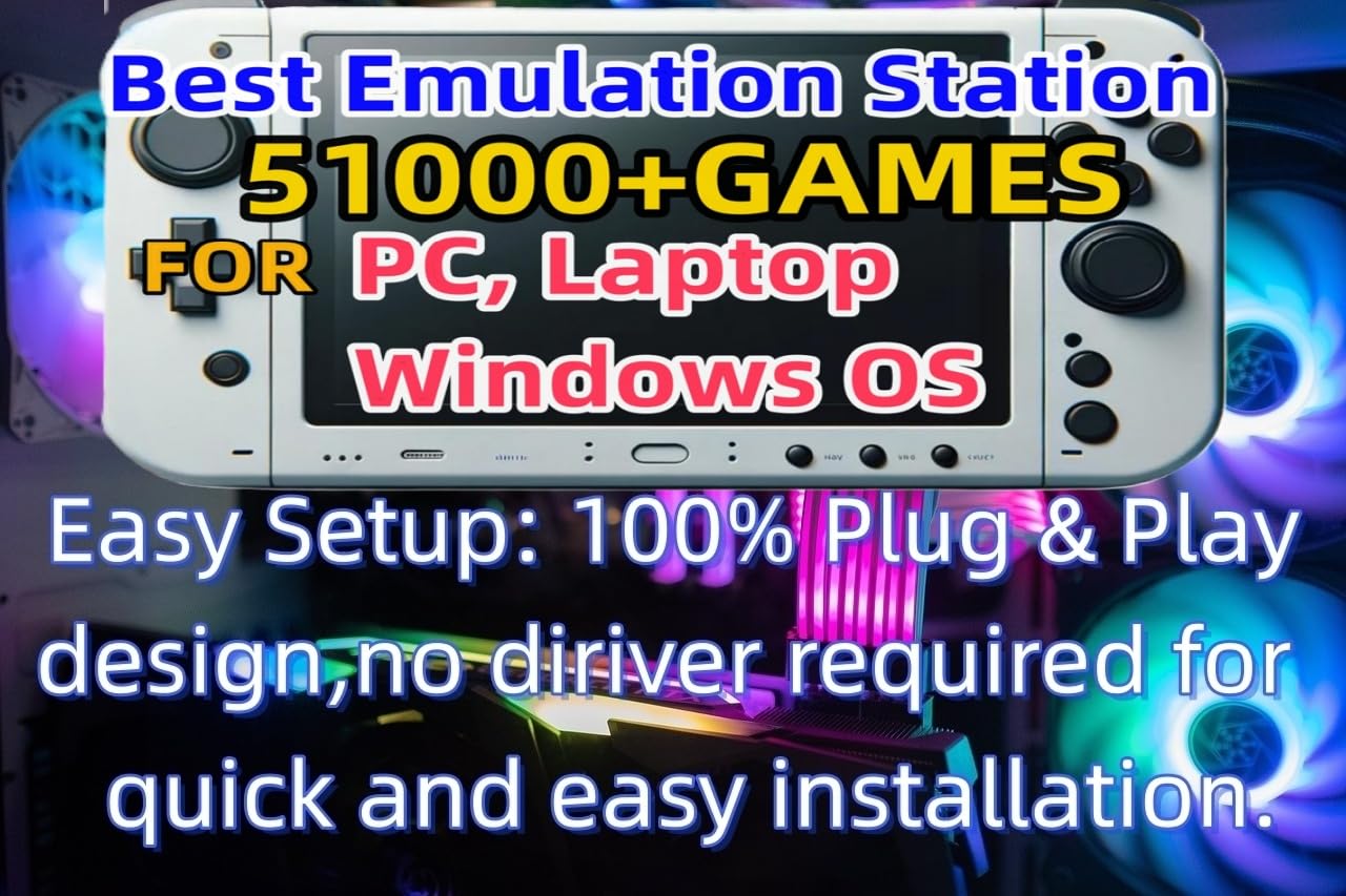 POWERNEWS 512GB RetroBat Game Card System for Handheld Game Console Windows OS, Game Card Retro Game Batocera System Emulator for PC Laptop, Retro Game Card for Windows, MSI Claw, Legion Go, ROG Ally