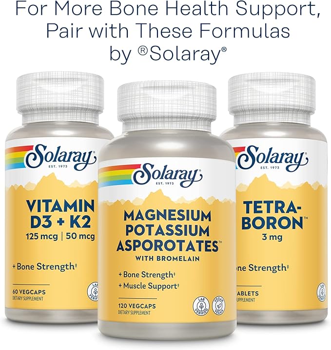 SOLARAY Calcium & Magnesium Citrate 2:1 Ratio w/Vitamin D-3, Healthy Bones, Muscle & Nervous System Support, High Absorption 180 Capsules