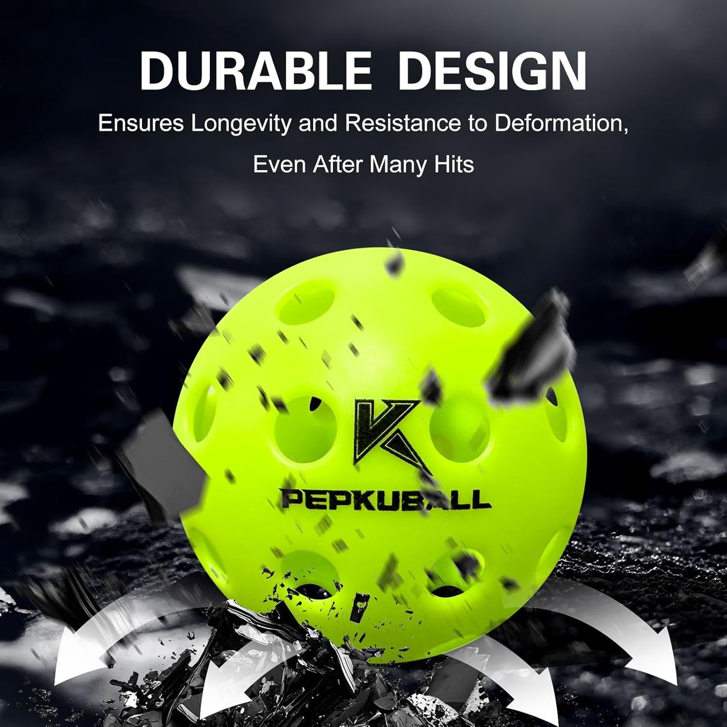 Pickleball Balls Indoor: 4 Pack, 8 Pack, 12 Pack | 40-Hole Outdoor Pickleballs, High Visibility & Bounce, Stylish & Durable for All Paddle Styles & Skill Levels