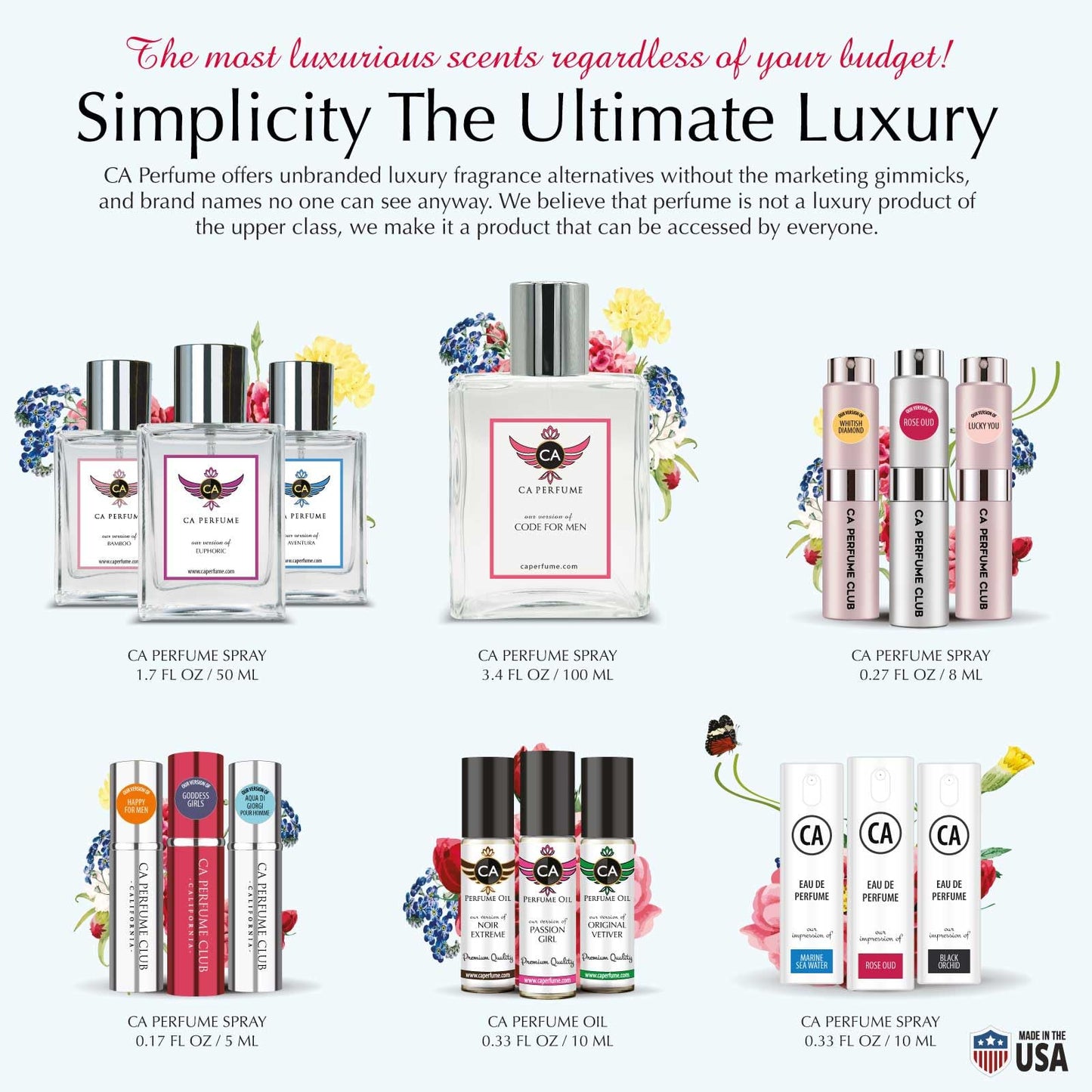CA Perfume Originals Spice & Black Vanilla for Men Eau De Parfum Vanilla Scent Long Lasting Cologne for Men Travel Size TSA Ready for Day and Night Wear 0.33 Fl Oz 10ml