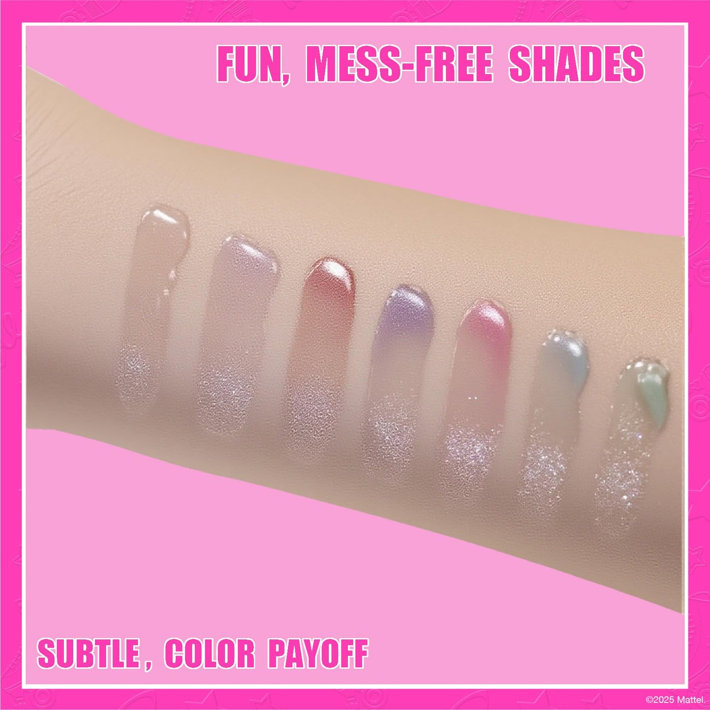 Barbie 7 Piece Plant Based Lip Gloss, Girls Party Favors, First Makeup Set for Girl, Perfect for Parties, Sleepovers, and Birthd