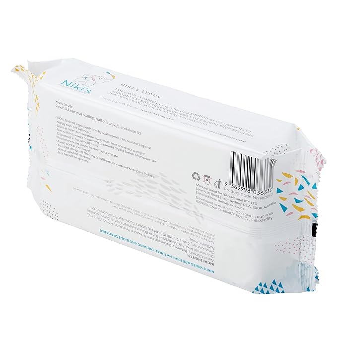 Niki's Natural Baby Wipes | Sensitive Organic Baby Wipes | Made with Manuka Honey and Coconut Oil, No Added Scents | EWG Verified | 744 Wipes (12 Pack x 62 Count Wipes) Baby Wipes Bulk