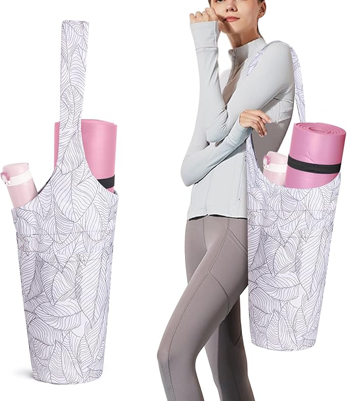 IwIeIaIrI Yoga Mat Bag for Women with Large Size Pocket and Zipper Pocket,Yoga Gifts Accessories with Adjustable Shoulder ...