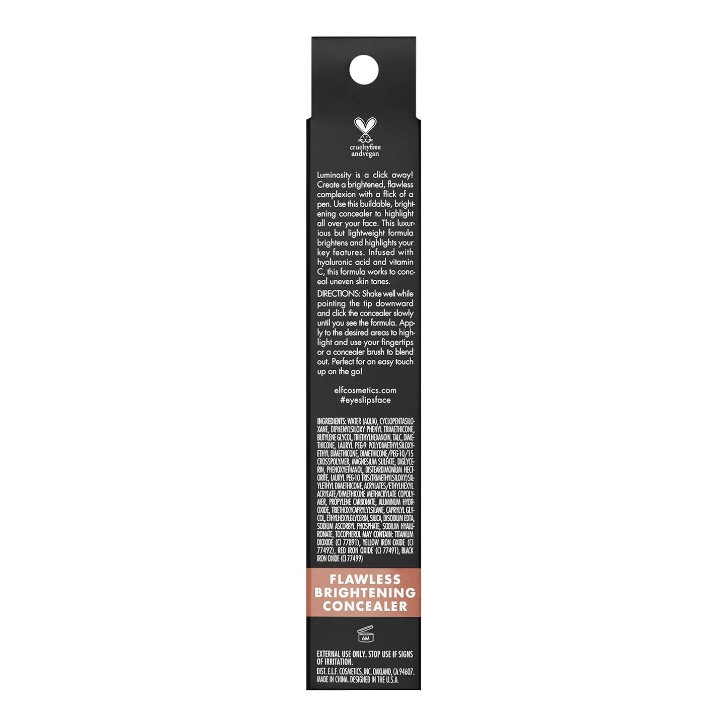 e.l.f. Flawless Brightening Concealer, Illuminating & Highlighting Face Makeup, Conceals Dark Under Eye Circles, Tan 45 N, 0.07 Fl Oz