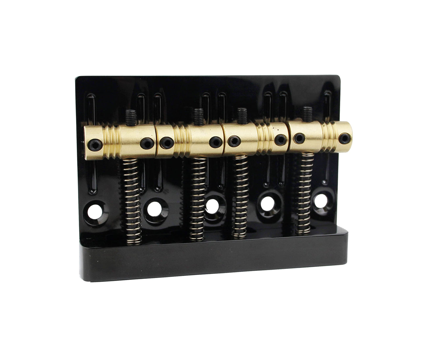 Guyker 4 String High Mass Bass Bridge With Vintage Cnc Machined Brass Saddles Tailpiece Replacement For Jazz Electric Bass (Gb40
