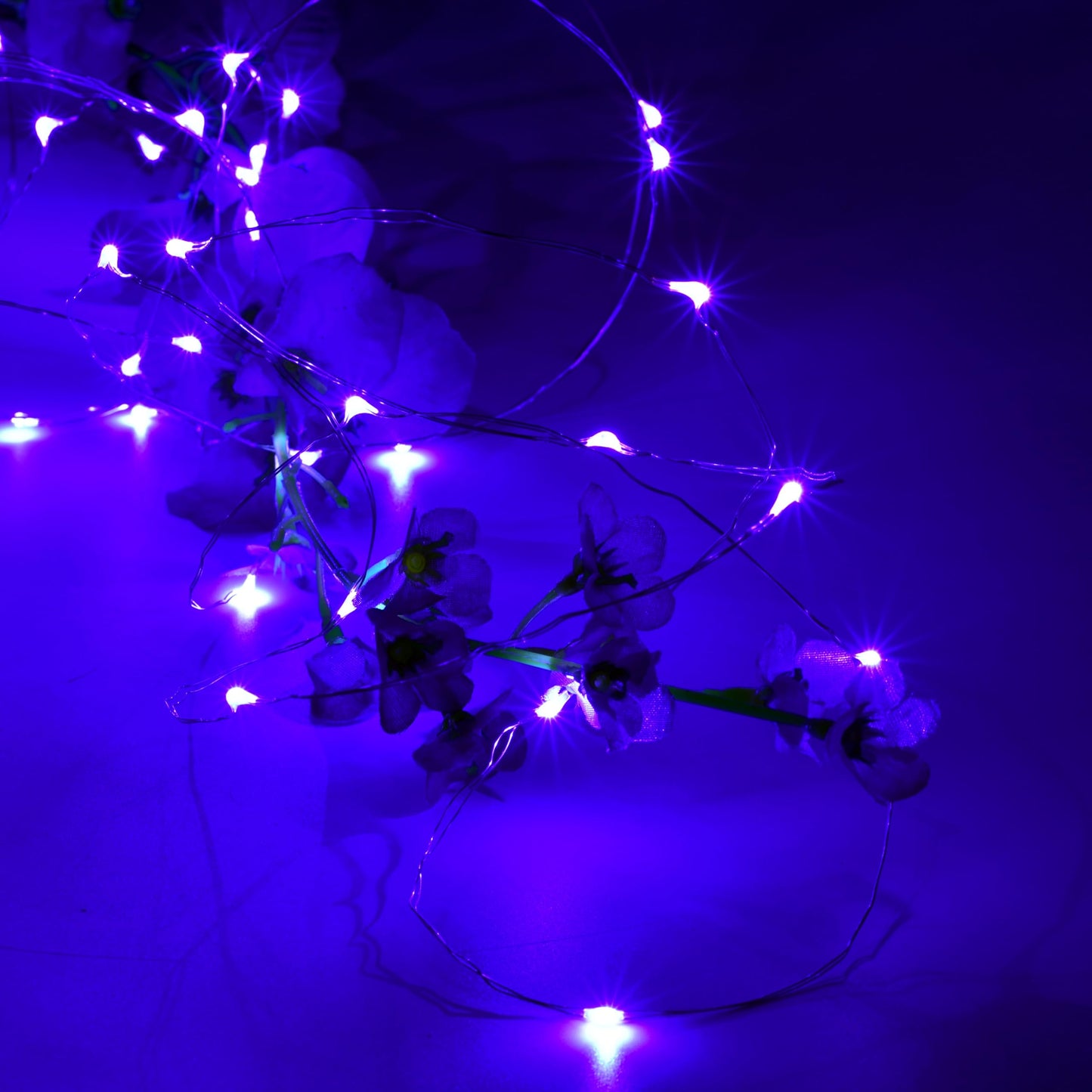 Karlling Usb Plug In Led Fairy Lights 2 Packs Of 50 Led Bulbs 16 Ft Silver Wire Waterproof Starry String Lights For Bedroom Patio Garden Party Wedding Commercial Lighting (Purple)
