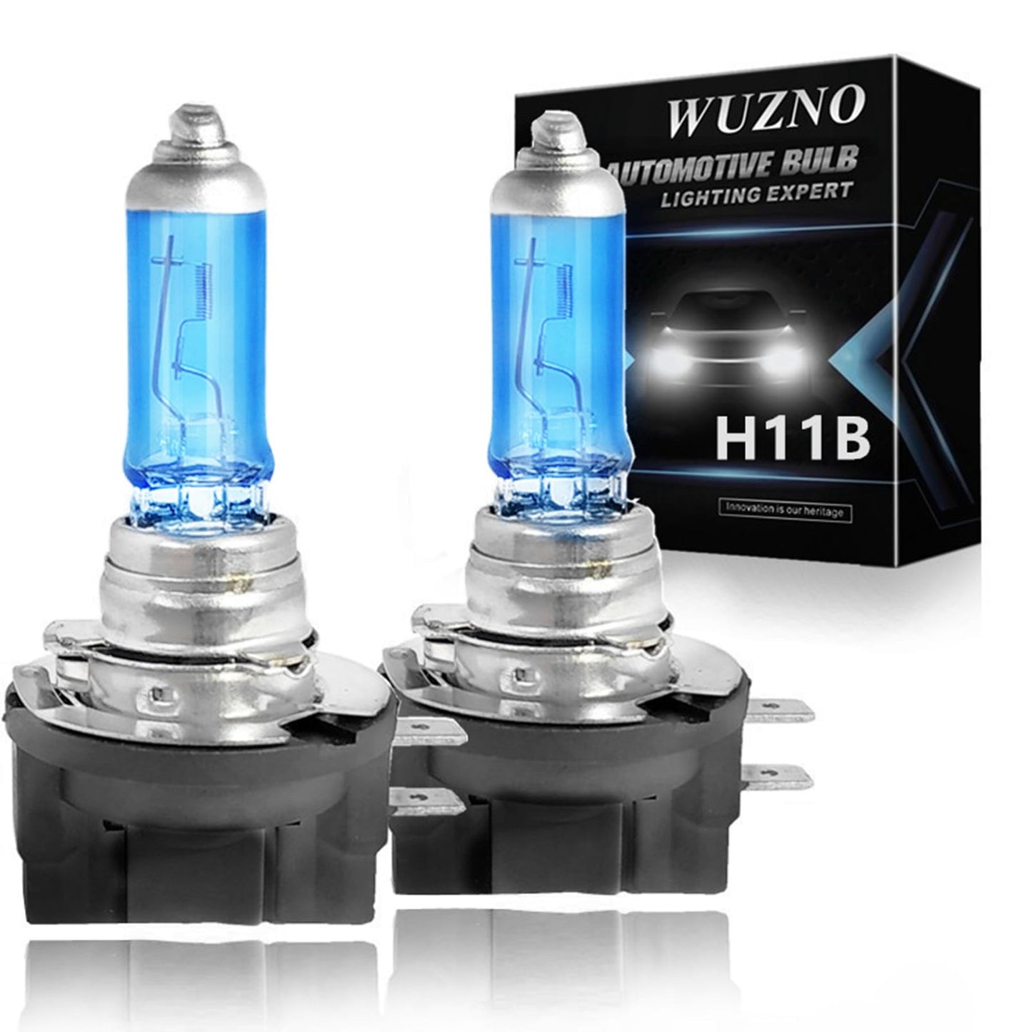 H11B Halogen Headlight Bulb Fit Elantra  Santa Fe  Sonata. Kiia Forte  Optima  Optima Ex stylish  Soul  Sportage 12V 55W White 5000K Long Life 2 Pack