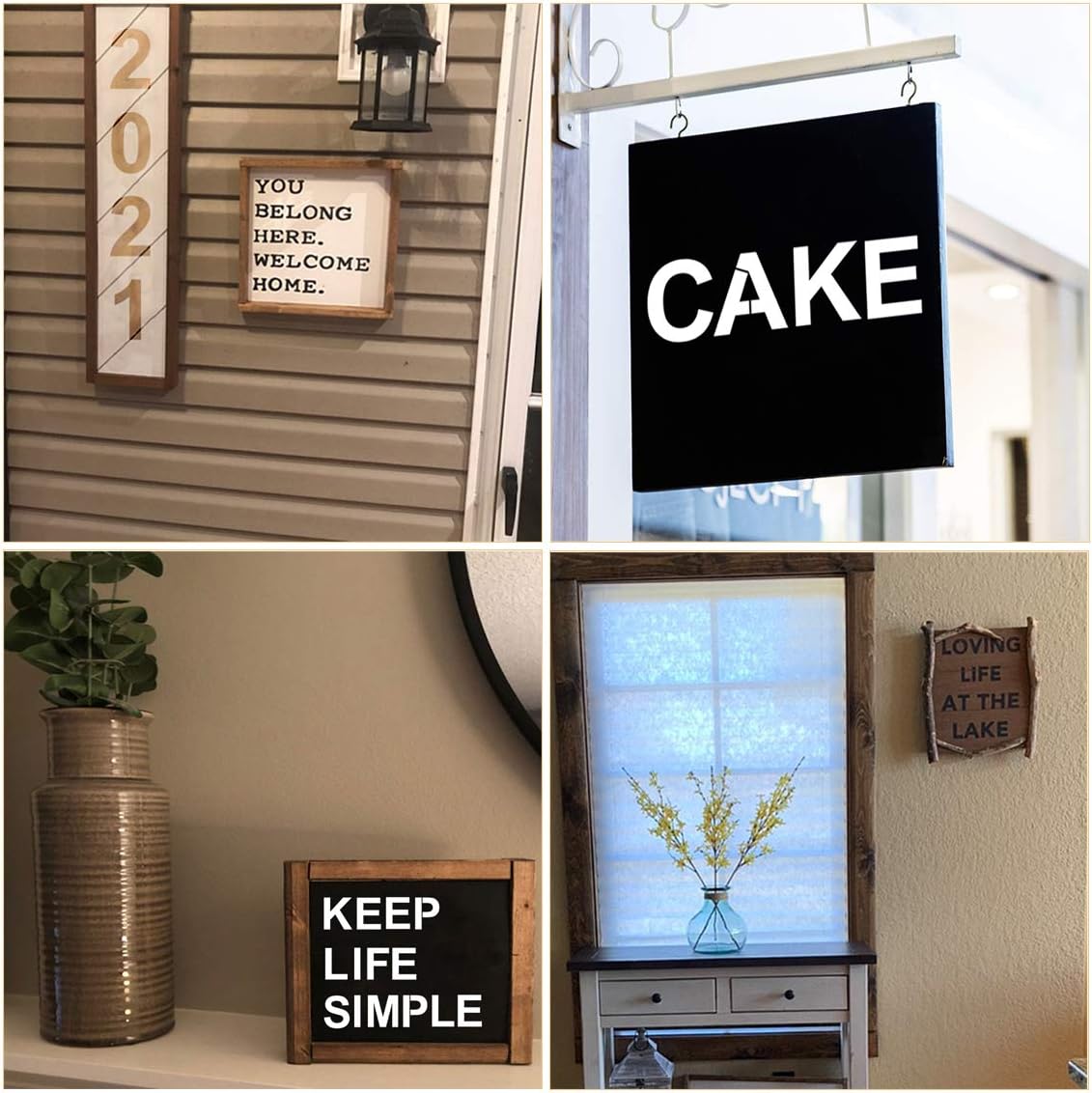 Alphabet Letter and Number Stencils 9 Inch - 40 Pack Large Letters and Numbers Stencil Templates with Signs for Painting on Wood, Reusable Letter Stencils for Chalkboard Signs & Wood Wall Art
