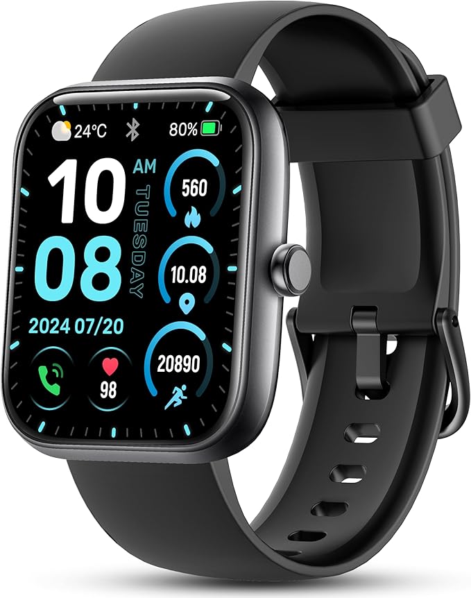 Smart Watch, 1.83'' Smartwatch Women Men Answer Make Calls, Alexa Fitness Watch, IP68 Waterproof Fitness Tracker Watch, He...