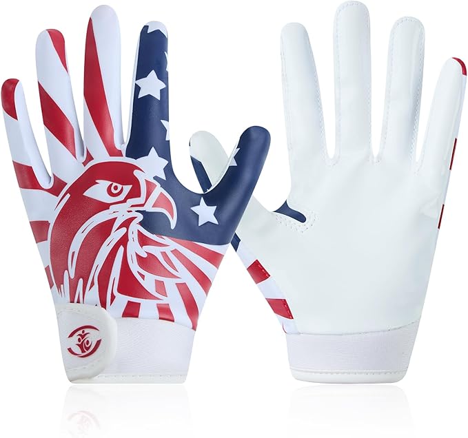 WATSAVPUP Youth Football Gloves, Children's Silicone Grips, Sports Receiver Gloves with Super Strong Capabilities, Enhanci...