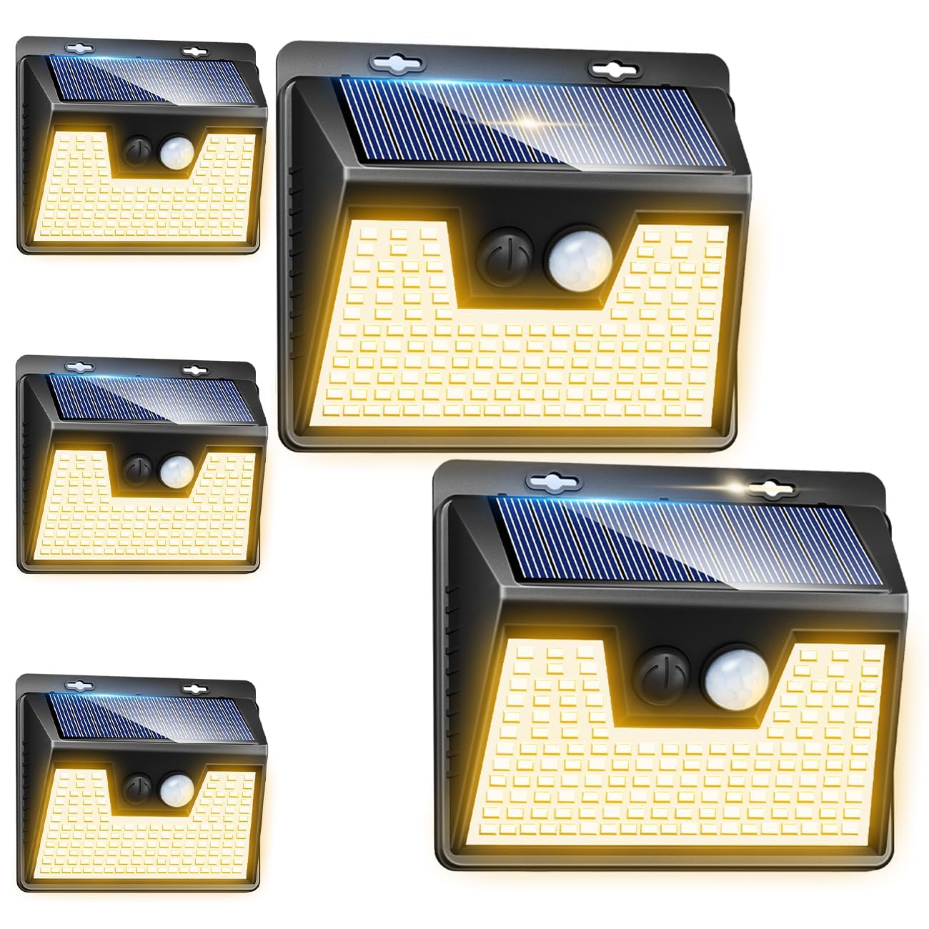 Peasur Solar Outdoor Lights, 10 Pack, 3000K Warm White, Motion Sensor, Waterproof Security Lights For Garden Yard
