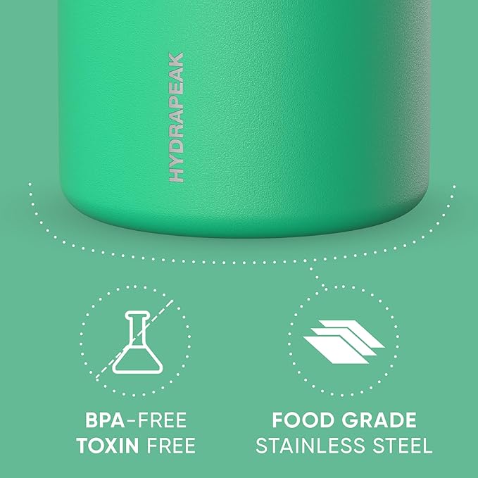 Hydrapeak 25oz Stainless Steel Vacuum Insulated Food Jar | Hot Food and Cold Food, Wide Mouth Leak-Proof Soup for Adults, 10 Hours Hot / 16 Hours Cold (Jade)
