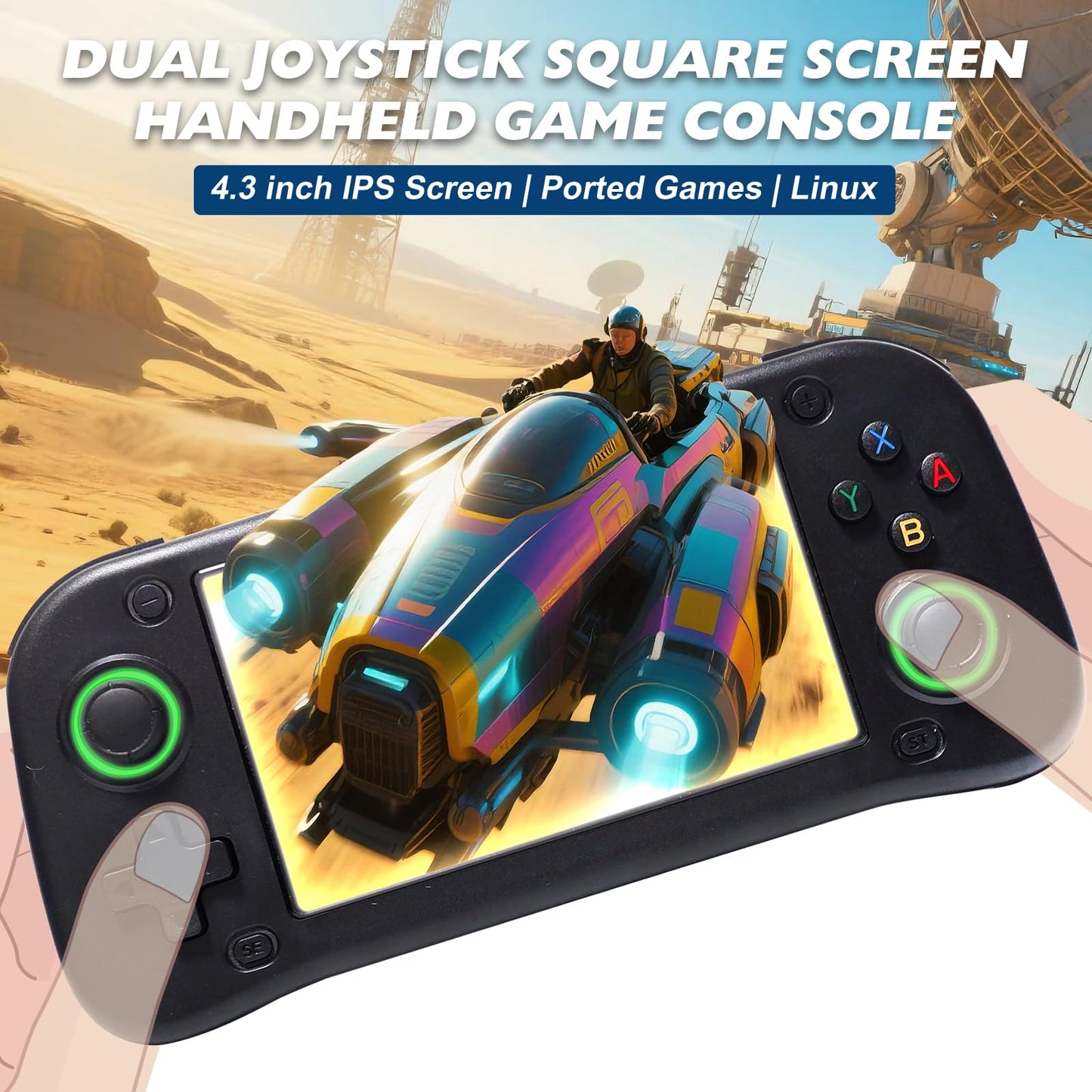G28 Retro Handheld Game Console, 4.3" IPS Screen, 64GB Memory Card with 14000+ Games, 19 Emulators, 3000mAh Battery, OTG Support, 3D Joystick, Built-in Headphone Jack, Retro Gaming Console for Adults