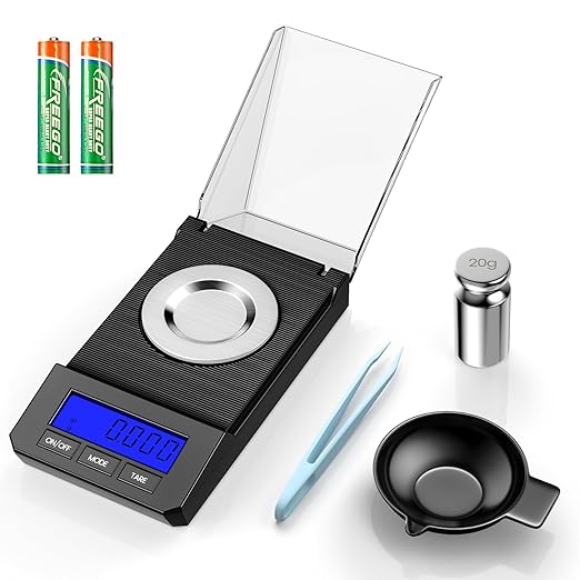 Milligram Scale 50g/0.001g High Precision Mg Scale, Portable Jewelry Scale .001 Gram Accuracy, Powder Scale, Digital Milig...