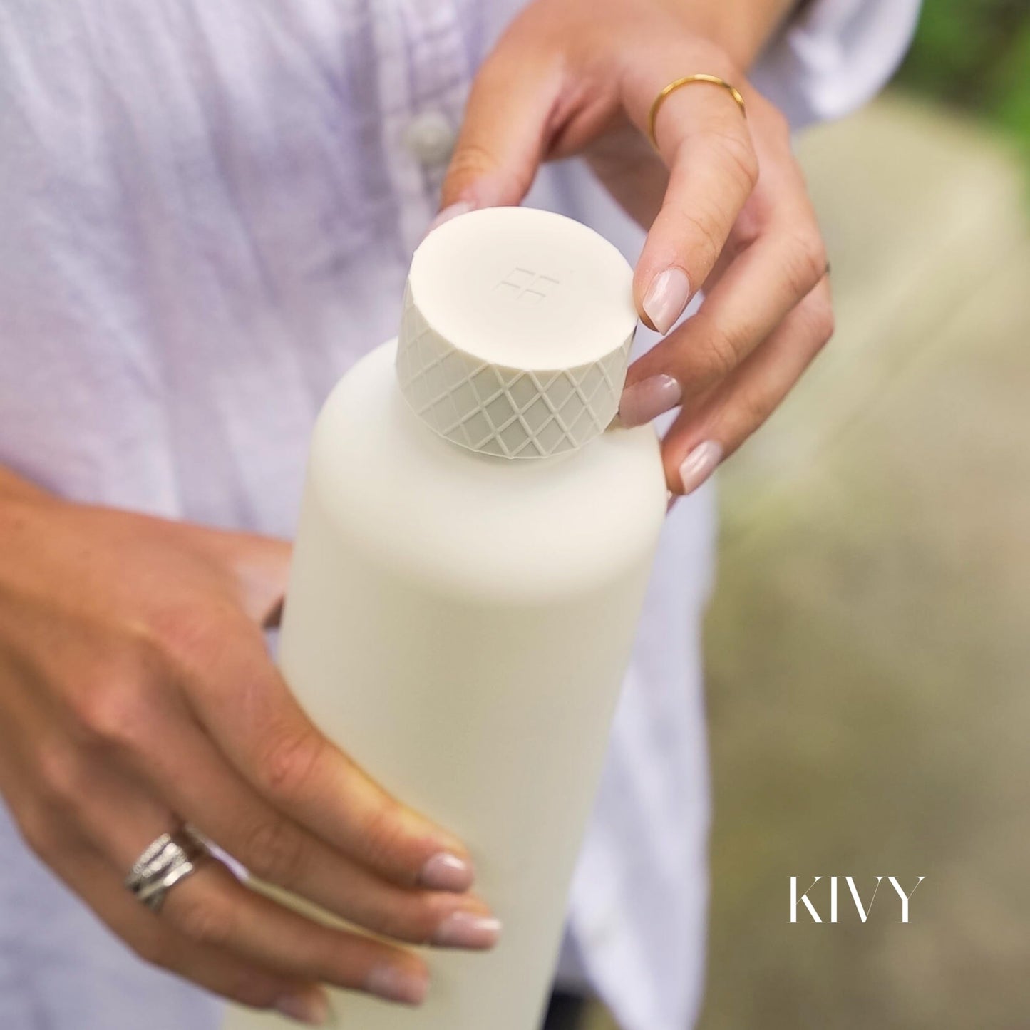 KIVY Large Water Bottle 50oz [Lightweight & Shatterproof] Fits Backpack & Cupholder for Travel, Sports, School - Black water bottle no straw - 1.5 Liter water bottles - 50oz Water bottle