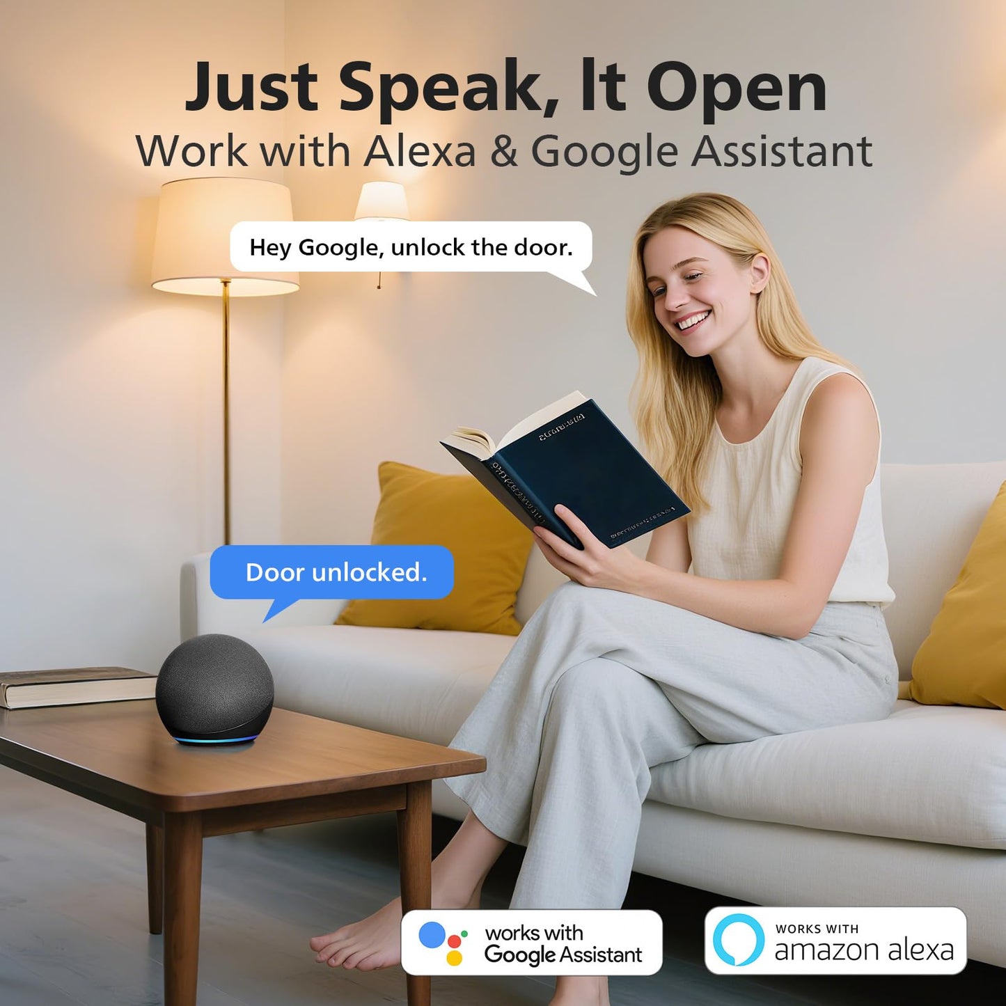 Philips Smart Lock, Smart Door Lock Built-in WiFi, App Remote Control, Keyless Entry Door Lock for Front Door, Deadbolt Lock Auto Lock, Support Alexa & Google, IP54 Waterproof, Satin Nickel