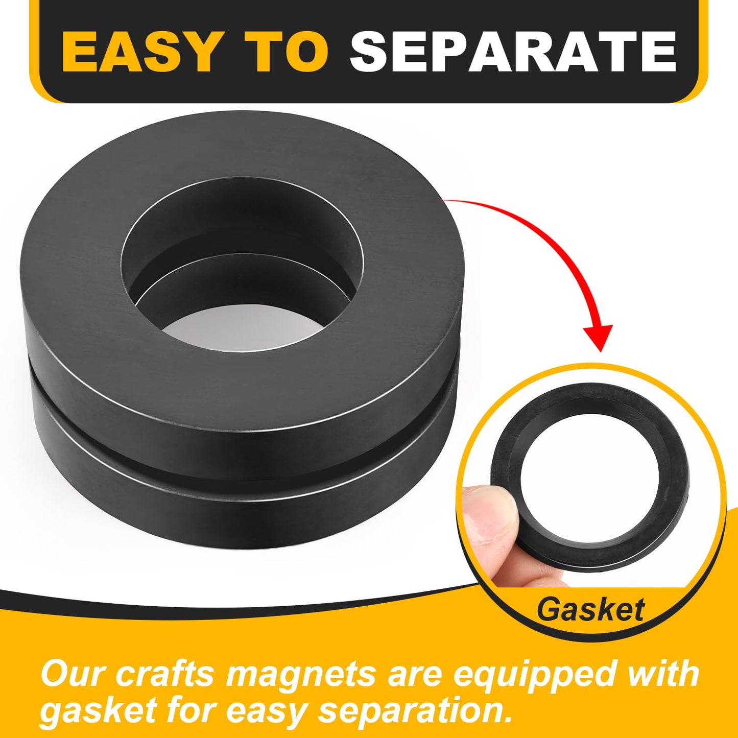 TRYMAG Ferrite Big Ring Magnet, Round Ceramic Magnets with Hole, OD2.36 x ID1.26 x 10mm, Large Magnets Heavy Duty for DIY, Science Projects Industria-Pack of 2