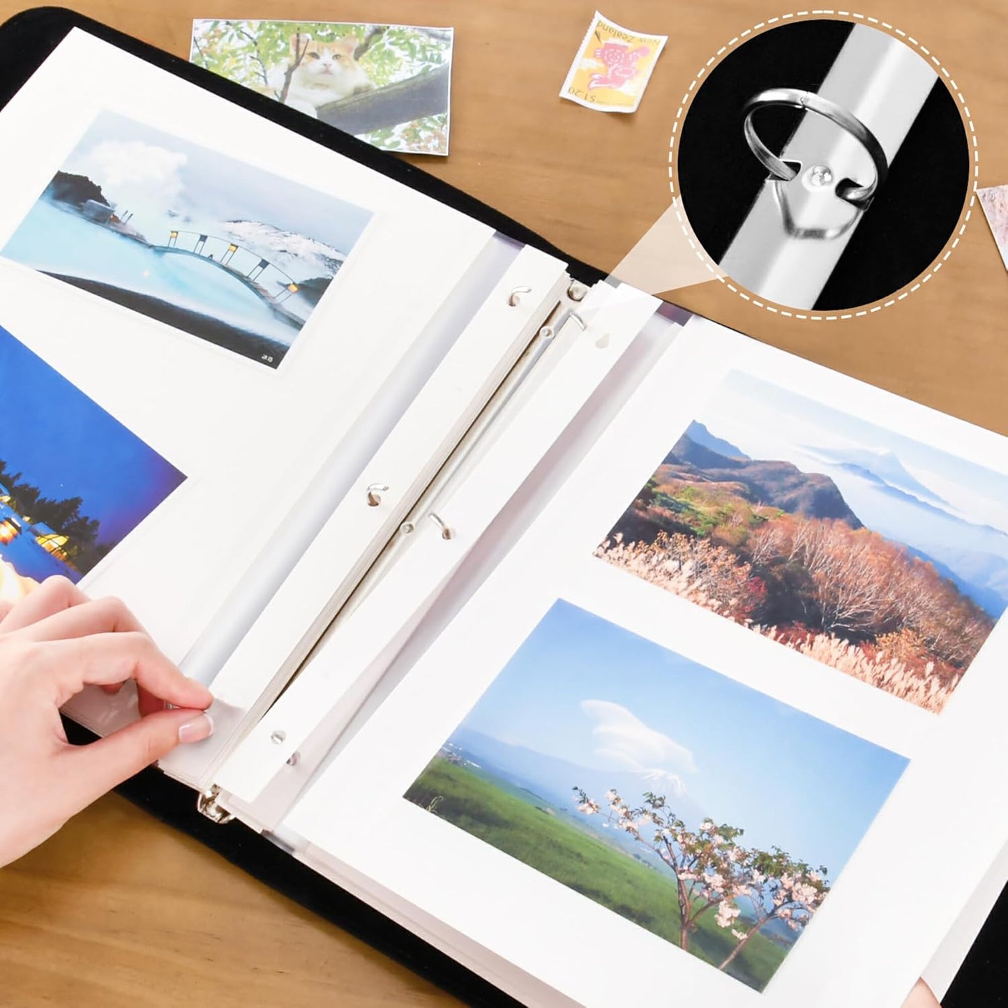 Fisyme Eiffel Tower Paris Photo Album Self Adhesive DIY Scrapbook Album for 2x3 4x6 5x7 6x8 Pictures 20 Pages Memory Book for Family Wedding