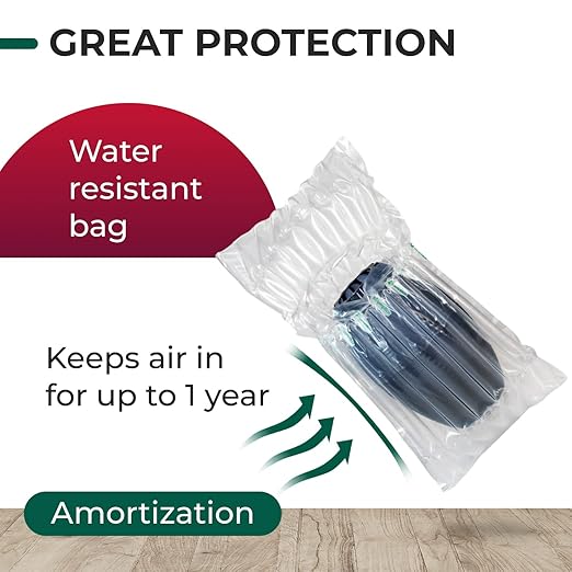 IDL Packaging Inflated 32 oz Bottle Air Bags, Self Sealed, Pack of 5 - Reusable Air Column Bags for Packing, Travel and Shipping - Cushioning Protector for Glass, Ceramic, Breakables