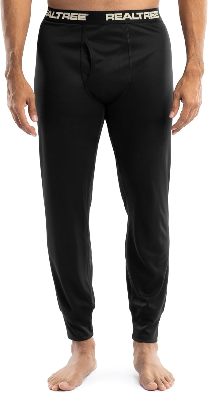 Realtree Mens Polyester Performance Baselayer Thermal Underwear Long Johns Bottom