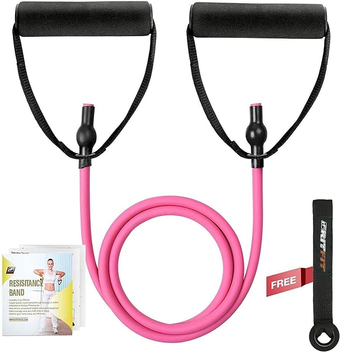 RitFit Single Resistance Exercise Band with Comfortable Handles - Ideal for Physical Therapy, Strength Training, Muscle To...