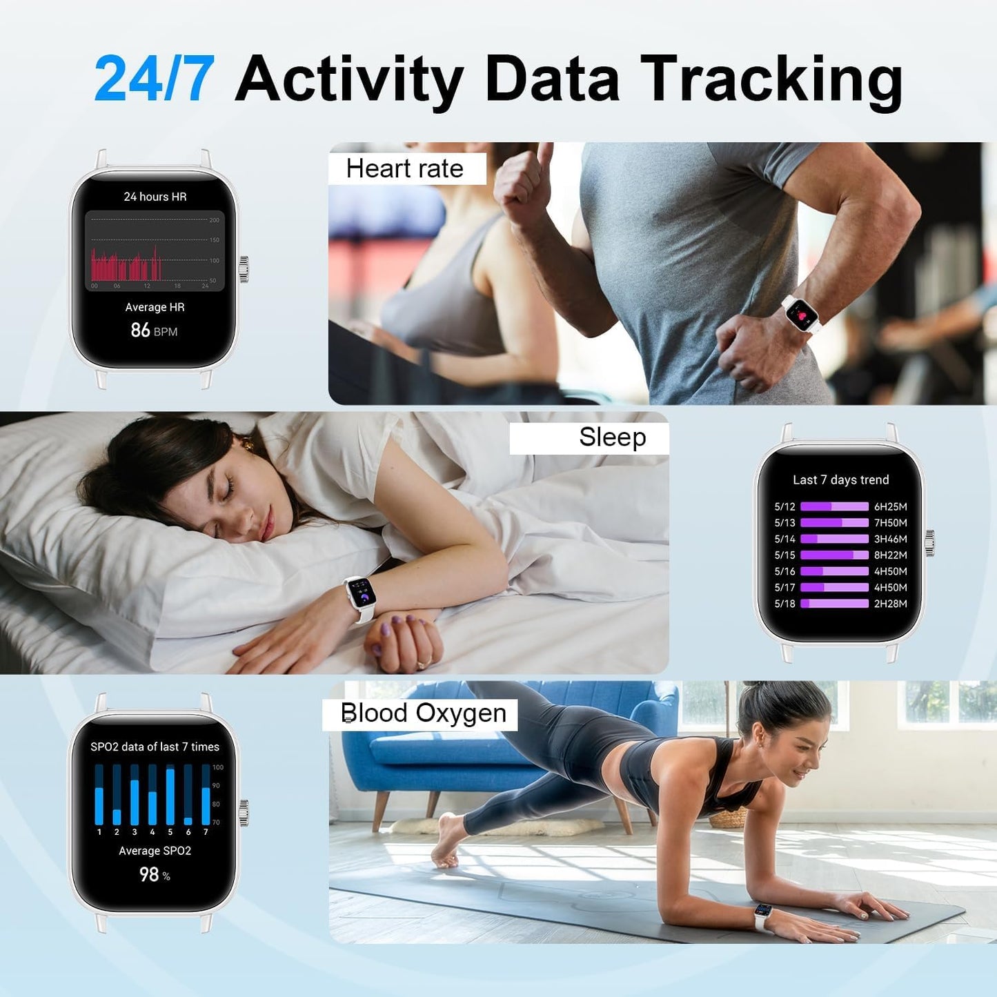 Smart Watch For Women Men, 1.83 Hd Touchscreen Smartwatch With Bluetooth Call/Make Calls, Ip68 Waterproof Fitness Tracker With